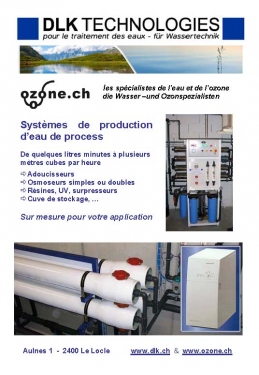 dlk et ozone.ch pour la production d'eau de process